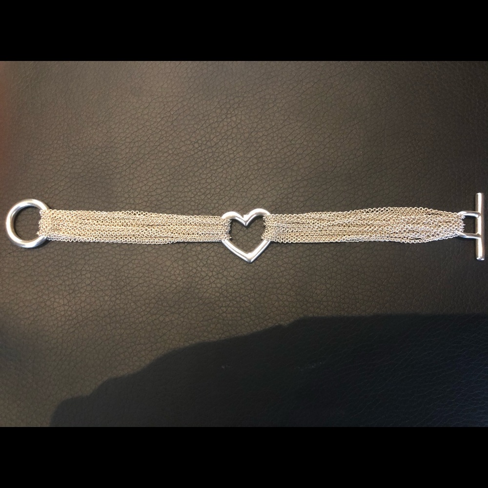 Tiffany & Co Sterling Silver Mesh Heart Bracelet